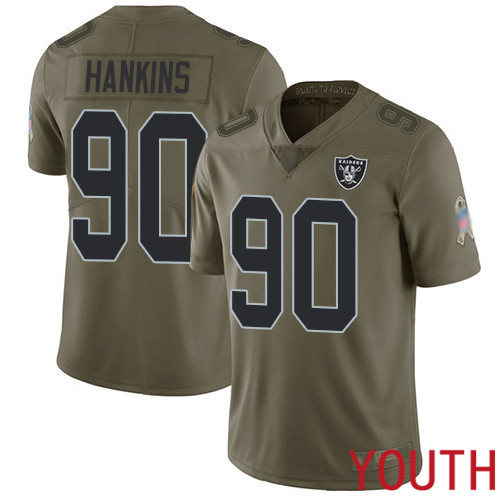 Oakland Raiders Limited Olive Youth Johnathan Hankins Jersey NFL Football #90 2017 Salute to Jersey->women nfl jersey->Women Jersey
